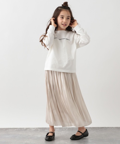 GLOBAL WORK（グローバルワーク）の「キッズ/シャイニーサテンフレアスカート/264154（スカート・キッズ・ライトイエロー/チャコールグレー/オフホワイト・110cm/130cm/150cm/140cm/100cm/120cm/160cm）」の9枚目の写真