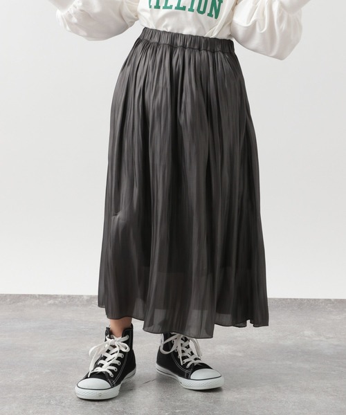 GLOBAL WORK（グローバルワーク）の「キッズ/シャイニーサテンフレアスカート/264154（スカート・キッズ・ライトイエロー/チャコールグレー/オフホワイト・110cm/130cm/150cm/140cm/100cm/120cm/160cm）」の13枚目の写真