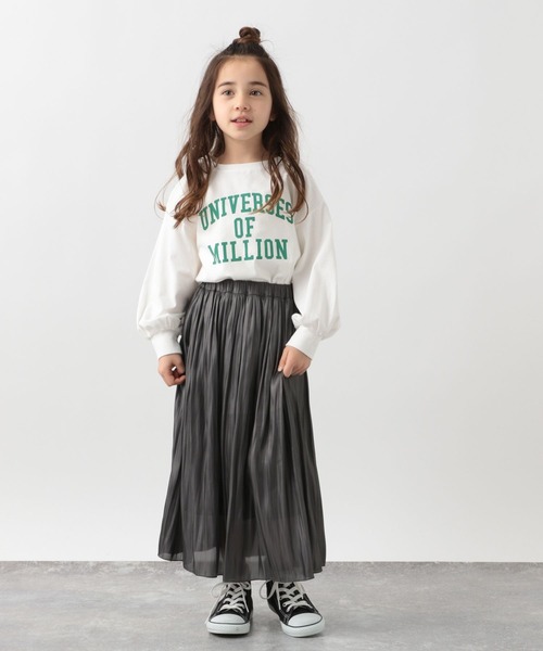 GLOBAL WORK（グローバルワーク）の「キッズ/シャイニーサテンフレアスカート/264154（スカート・キッズ・ライトイエロー/チャコールグレー/オフホワイト・110cm/130cm/150cm/140cm/100cm/120cm/160cm）」の18枚目の写真