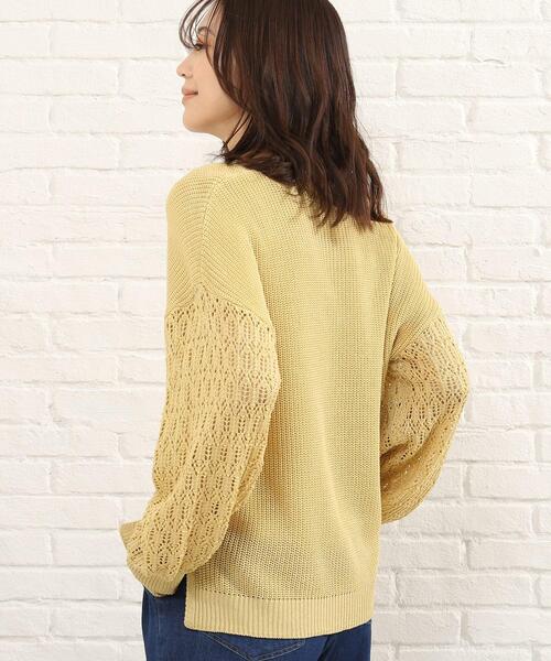 SHOO・LA・RUE（シューラルー）の「◆袖透かし編みデザインニット（ニット/セーター・レディース・ブラック/イエロー/ブルー/ナチュラル・00）」の7枚目の写真
