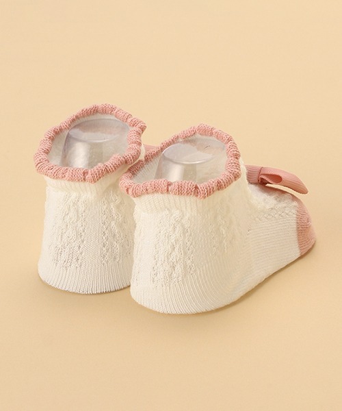 kladskap（クレードスコープ）の「リボンカップソックス（ベビーシューズ/ベビーソックス・キッズ・ブルー/ピンク・FREE）」の4枚目の写真