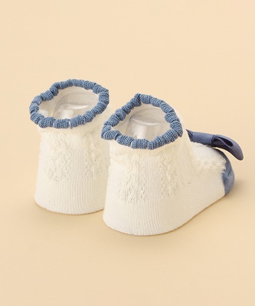 kladskap（クレードスコープ）の「リボンカップソックス（ベビーシューズ/ベビーソックス・キッズ・ブルー/ピンク・FREE）」の5枚目の写真