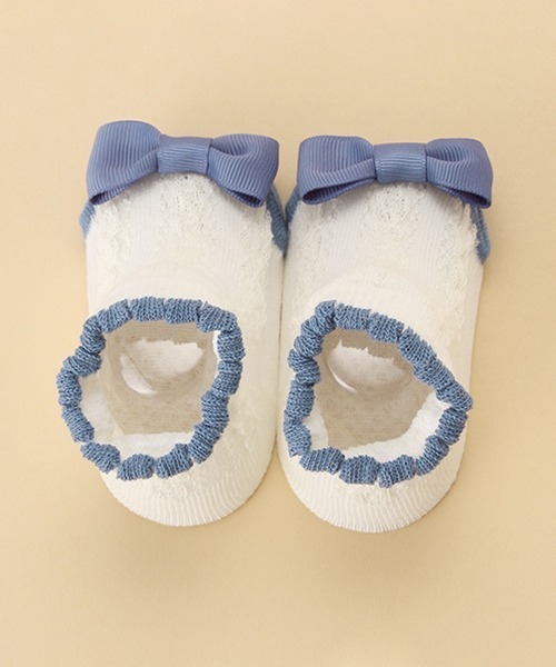 kladskap（クレードスコープ）の「リボンカップソックス（ベビーシューズ/ベビーソックス・キッズ・ブルー/ピンク・FREE）」の8枚目の写真