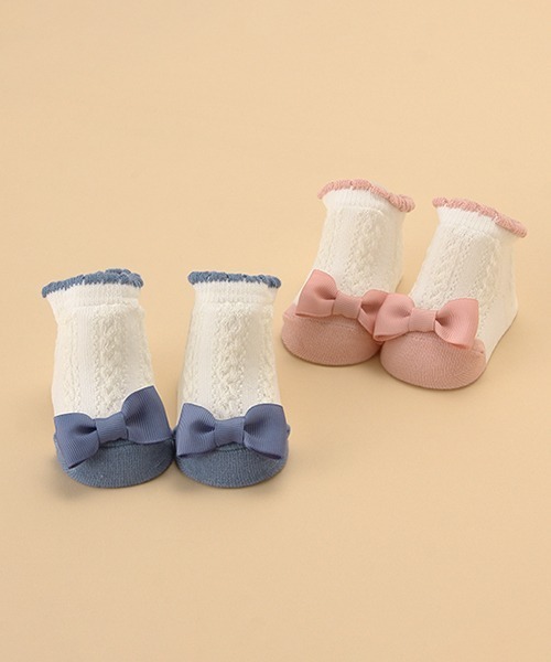 kladskap（クレードスコープ）の「リボンカップソックス（ベビーシューズ/ベビーソックス・キッズ・ブルー/ピンク・FREE）」の10枚目の写真