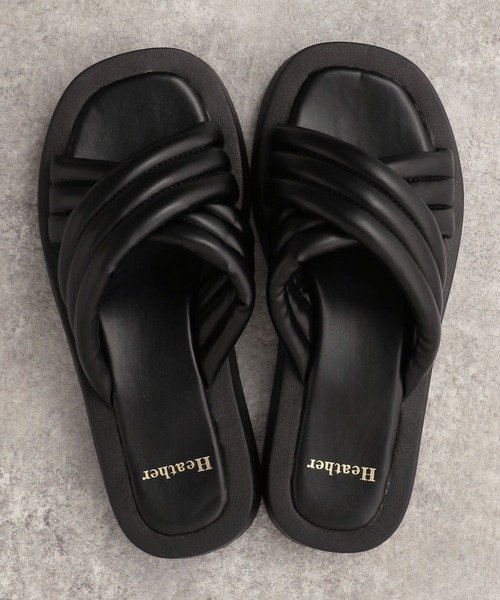 Heather(ヘザー)の「パフィサンダル 265453(サンダル・レディース・ブラック/アイボリー・M/L)」の6枚目の写真