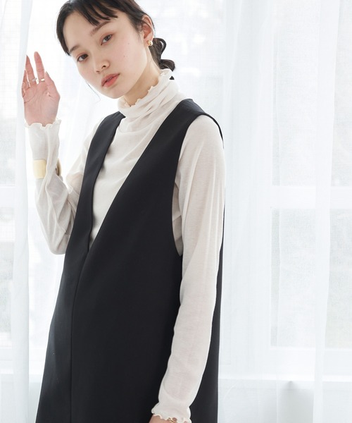 earth music&ecology（アースミュージックアンドエコロジー）の「シアーインナー*（その他トップス・レディース・オフホワイト/オレンジ/イエロー/グリーン・S/M）」の2枚目の写真