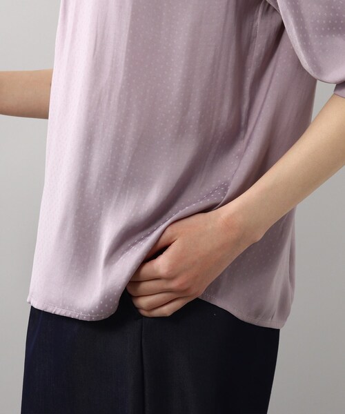 SOUP（スープ）の「◆上品フェミニンサテンドビーブラウス（シャツ/ブラウス・レディース・ライトグレー/ネイビー/ライトパープル・11/15 /13/09）」の9枚目の写真