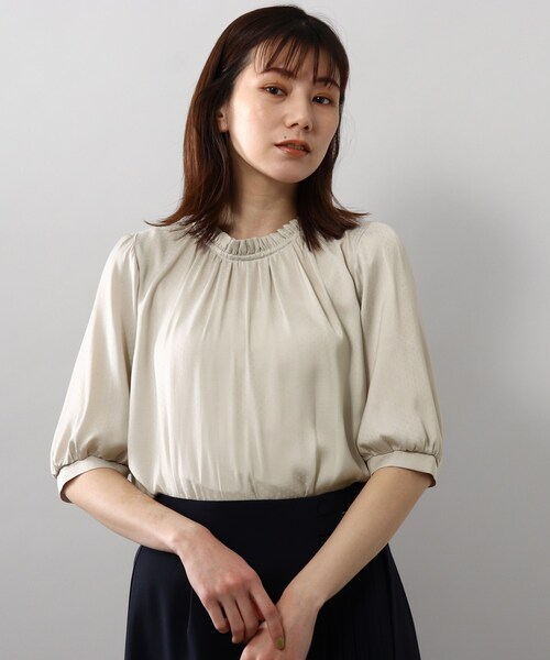 SOUP（スープ）の「◆上品フェミニンサテンドビーブラウス（シャツ/ブラウス・レディース・ライトグレー/ネイビー/ライトパープル・11/15 /13/09）」の12枚目の写真