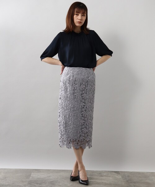 SOUP（スープ）の「◆上品フェミニンサテンドビーブラウス（シャツ/ブラウス・レディース・ライトグレー/ネイビー/ライトパープル・11/15 /13/09）」の17枚目の写真