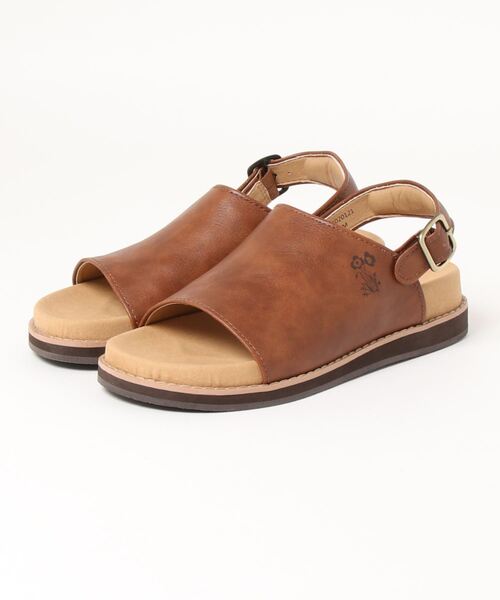 SUPER HAKKA（スーパーハッカ）の「ポピー型押しサボサンダル（サンダル・レディース・ブラック/ブラウン・M/L）」の2枚目の写真