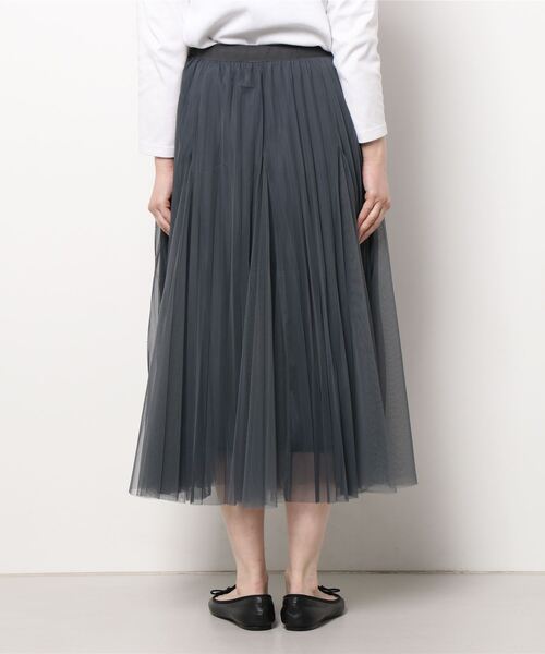 Paradise Picnic（パラダイスピクニック）の「チュールプリーツデザインスカート（スカート・レディース・チャコールグレー/ブラック/アイボリー・FREE）」の5枚目の写真