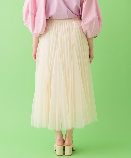 Paradise Picnic（パラダイスピクニック）の「チュールプリーツデザインスカート（スカート・レディース・チャコールグレー/ブラック/アイボリー・FREE）」の13枚目の写真