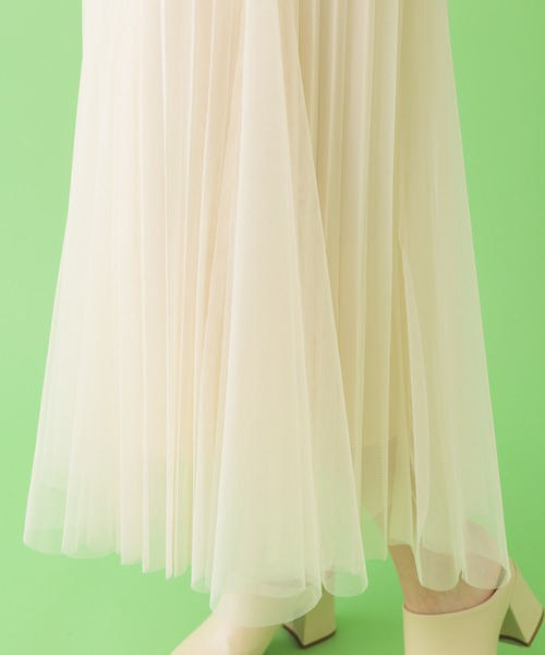 Paradise Picnic（パラダイスピクニック）の「チュールプリーツデザインスカート（スカート・レディース・チャコールグレー/ブラック/アイボリー・FREE）」の15枚目の写真