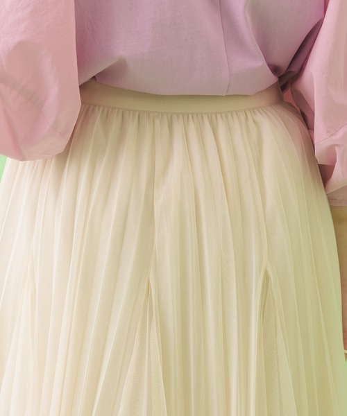 Paradise Picnic（パラダイスピクニック）の「チュールプリーツデザインスカート（スカート・レディース・チャコールグレー/ブラック/アイボリー・FREE）」の16枚目の写真