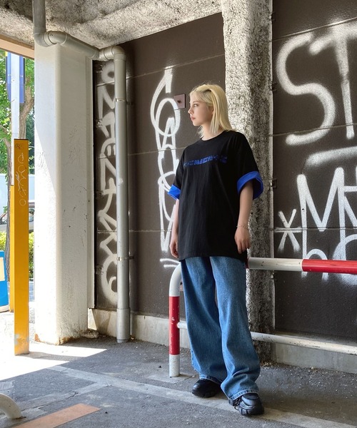 Figments（フィグメンツ）の「ラージバギーデニムパンツ（デニムパンツ・レディース・ブラック/インディゴブルー/ライトインディゴブルー・SMALL/MEDIUM/LARGE）」の16枚目の写真