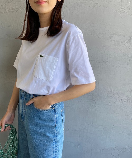 LACOSTE（ラコステ）の「[LACOSTE/ラコステ] ワンポイントロゴ クルーネックポケットTシャツ（Tシャツ/カットソー・レディース・ブラック/グレー/ホワイト/ネイビー・4/5/6/1/2/3）」の2枚目の写真