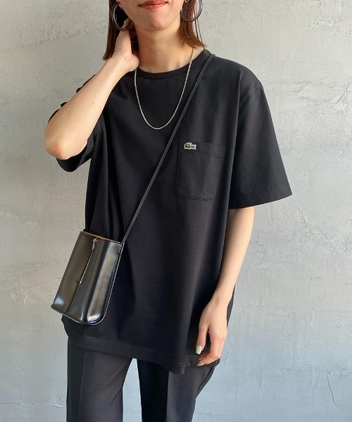 LACOSTE（ラコステ）の「[LACOSTE/ラコステ] ワンポイントロゴ クルーネックポケットTシャツ（Tシャツ/カットソー・レディース・ブラック/グレー/ホワイト/ネイビー・4/5/6/1/2/3）」の3枚目の写真