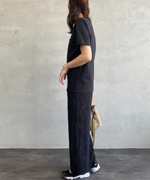 LACOSTE（ラコステ）の「[LACOSTE/ラコステ] ワンポイントロゴ クルーネックポケットTシャツ（Tシャツ/カットソー・レディース・ブラック/グレー/ホワイト/ネイビー・4/5/6/1/2/3）」の7枚目の写真