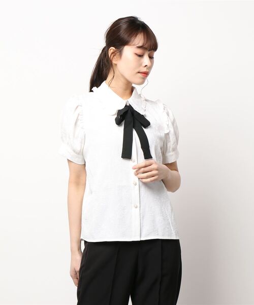 セール バラふくれジャカード半袖ｂｌ シャツ ブラウス Axes Femme Poetique アクシーズファムポエティック のファッション通販 Zozotown