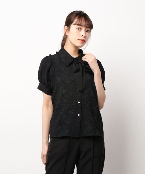 セール バラふくれジャカード半袖ｂｌ シャツ ブラウス Axes Femme Poetique アクシーズファムポエティック のファッション通販 Zozotown