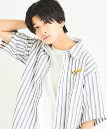 SKOOKUM | SKOOKUM×JEサークル刺繍ストライプSSシャツ(シャツ/ブラウス)