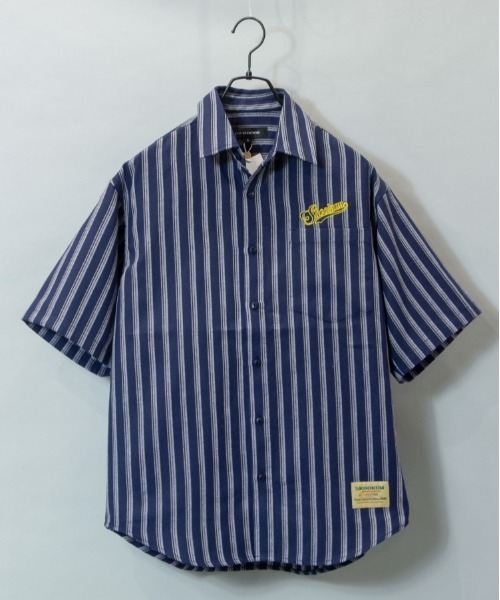 SKOOKUM（スクーカム）の「SKOOKUM×JEサークル刺繍ストライプSSシャツ（シャツ/ブラウス・メンズ・ホワイト/ネイビー/ブルー・M/L）」の5枚目の写真