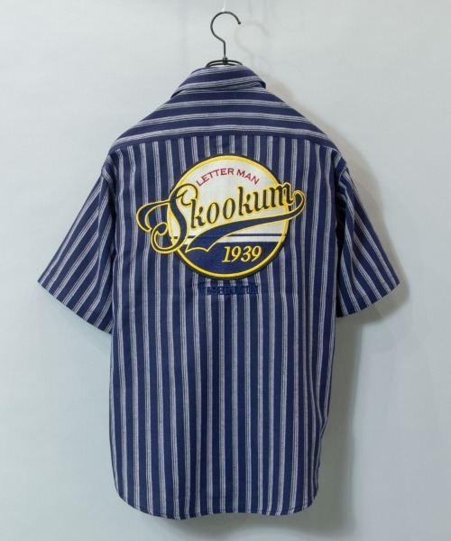 SKOOKUM（スクーカム）の「SKOOKUM×JEサークル刺繍ストライプSSシャツ（シャツ/ブラウス・メンズ・ホワイト/ネイビー/ブルー・M/L）」の18枚目の写真