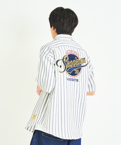 SKOOKUM（スクーカム）の「SKOOKUM×JEサークル刺繍ストライプSSシャツ（シャツ/ブラウス・メンズ・ホワイト/ネイビー/ブルー・M/L）」の21枚目の写真