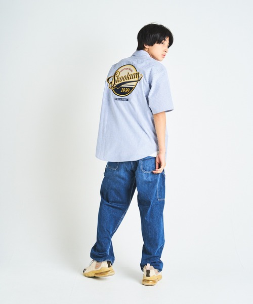 SKOOKUM（スクーカム）の「SKOOKUM×JEサークル刺繍ストライプSSシャツ（シャツ/ブラウス・メンズ・ホワイト/ネイビー/ブルー・M/L）」の13枚目の写真