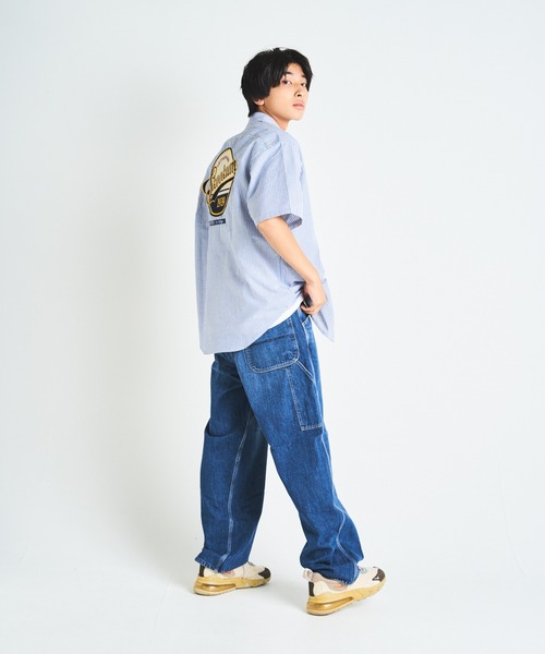 SKOOKUM（スクーカム）の「SKOOKUM×JEサークル刺繍ストライプSSシャツ（シャツ/ブラウス・メンズ・ホワイト/ネイビー/ブルー・M/L）」の14枚目の写真