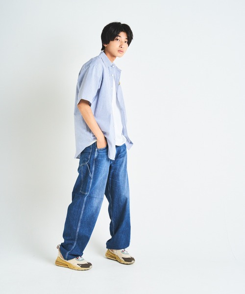 SKOOKUM（スクーカム）の「SKOOKUM×JEサークル刺繍ストライプSSシャツ（シャツ/ブラウス・メンズ・ホワイト/ネイビー/ブルー・M/L）」の15枚目の写真