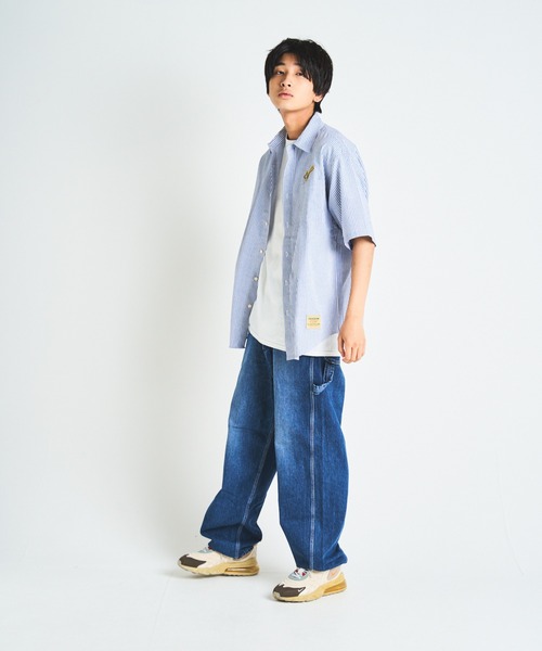 SKOOKUM（スクーカム）の「SKOOKUM×JEサークル刺繍ストライプSSシャツ（シャツ/ブラウス・メンズ・ホワイト/ネイビー/ブルー・M/L）」の17枚目の写真