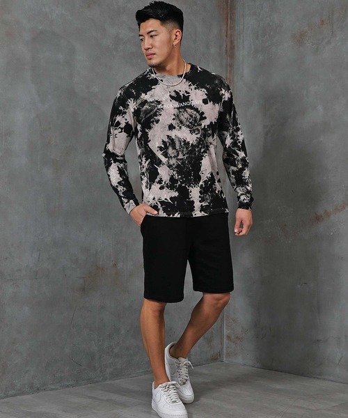 BLACK by VANQUISH（ブラックバイバンキッシュ）の「タイダイ長袖カットソー メンズ 春服 BLACK by VANQUISH ブラックバイバンキッシュ（Tシャツ/カットソー・メンズ・ブラック・M/L/XL）」の4枚目の写真