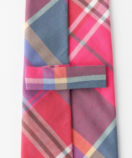 EDIFICE（エディフィス）の「コットン/シルク マドラスチェック タイ（ネクタイ・メンズ・ピンク・FREE）」の3枚目の写真