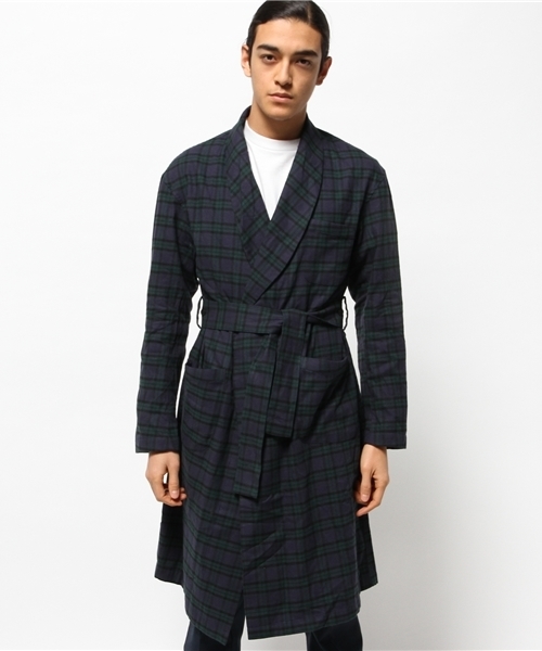 CIAOPANIC（チャオパニック）の「【Ciaopanic】先染めチェックロングガウン（その他アウター・メンズ・グレー/ネイビー・LARGE/MEDIUM）」の4枚目の写真