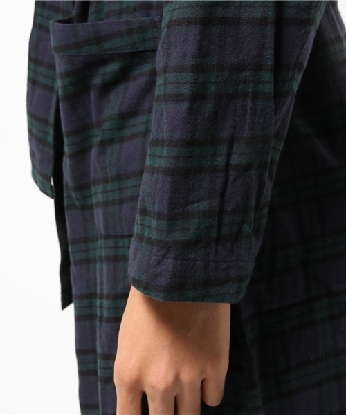 CIAOPANIC（チャオパニック）の「【Ciaopanic】先染めチェックロングガウン（その他アウター・メンズ・グレー/ネイビー・LARGE/MEDIUM）」の8枚目の写真