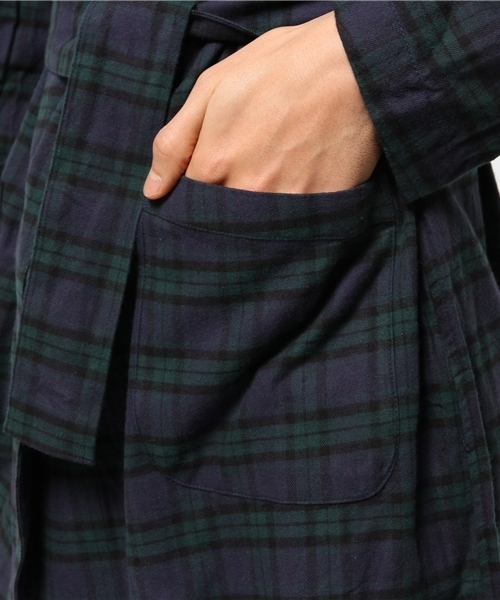 CIAOPANIC（チャオパニック）の「【Ciaopanic】先染めチェックロングガウン（その他アウター・メンズ・グレー/ネイビー・LARGE/MEDIUM）」の9枚目の写真