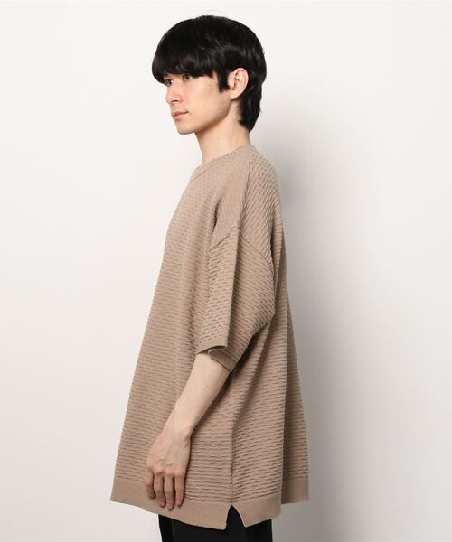 BALLAST ARK（バラストアーク）の「BALLAST ARK / バラストアーク：BIG KNIT TEE：BA05-K004[AST]（Tシャツ/カットソー・メンズ・ベージュ/ブラック・L/M）」の3枚目の写真