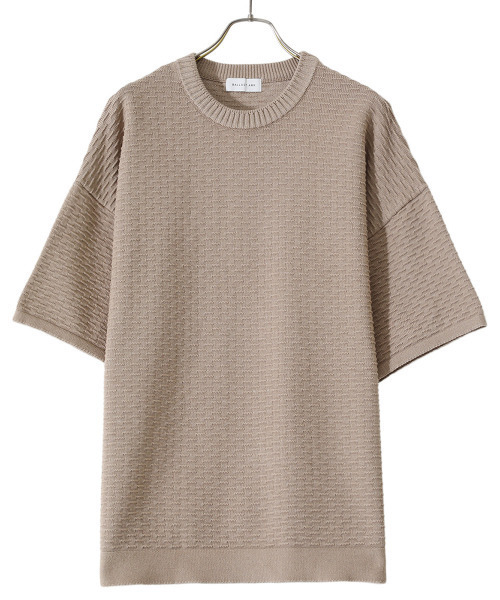 BALLAST ARK（バラストアーク）の「BALLAST ARK / バラストアーク：BIG KNIT TEE：BA05-K004[AST]（Tシャツ/カットソー・メンズ・ベージュ/ブラック・L/M）」の5枚目の写真