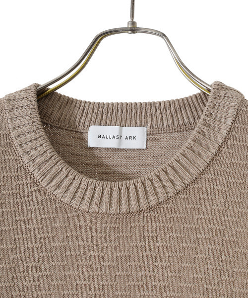 BALLAST ARK（バラストアーク）の「BALLAST ARK / バラストアーク：BIG KNIT TEE：BA05-K004[AST]（Tシャツ/カットソー・メンズ・ベージュ/ブラック・L/M）」の7枚目の写真