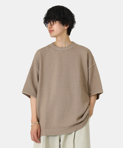 BALLAST ARK（バラストアーク）の「BALLAST ARK / バラストアーク：BIG KNIT TEE：BA05-K004[AST]（Tシャツ/カットソー・メンズ・ベージュ/ブラック・L/M）」の10枚目の写真