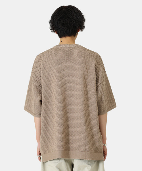 BALLAST ARK（バラストアーク）の「BALLAST ARK / バラストアーク：BIG KNIT TEE：BA05-K004[AST]（Tシャツ/カットソー・メンズ・ベージュ/ブラック・L/M）」の12枚目の写真