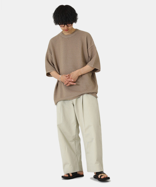 BALLAST ARK（バラストアーク）の「BALLAST ARK / バラストアーク：BIG KNIT TEE：BA05-K004[AST]（Tシャツ/カットソー・メンズ・ベージュ/ブラック・L/M）」の13枚目の写真