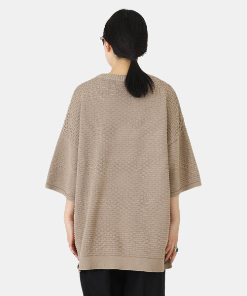 BALLAST ARK（バラストアーク）の「BALLAST ARK / バラストアーク：BIG KNIT TEE：BA05-K004[AST]（Tシャツ/カットソー・メンズ・ベージュ/ブラック・L/M）」の16枚目の写真