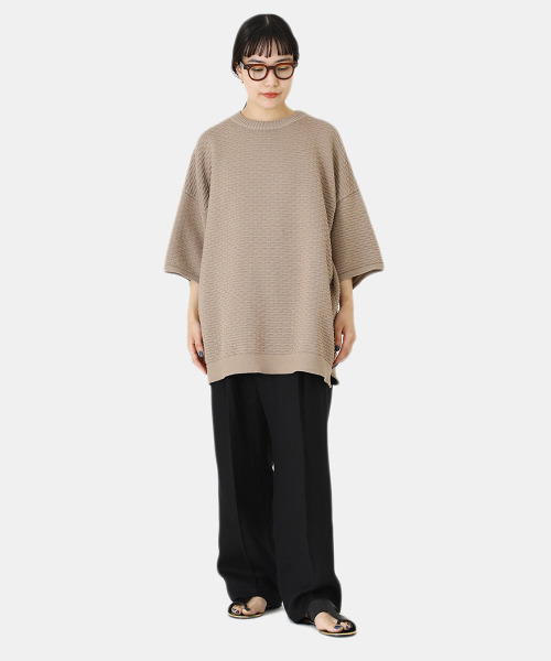 BALLAST ARK（バラストアーク）の「BALLAST ARK / バラストアーク：BIG KNIT TEE：BA05-K004[AST]（Tシャツ/カットソー・メンズ・ベージュ/ブラック・L/M）」の17枚目の写真