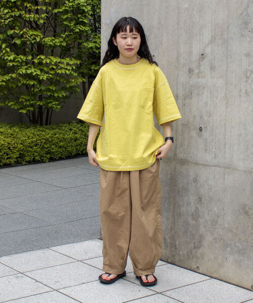 GLOSTER(グロスター)の「【GLOSTER/グロスター】コントラストステッチ ビッグTシャツ(Tシャツ/カットソー・メンズ・ホワイト/チャコールグレー/イエロー/アイボリー・MEDIUM/LARGE/X-LARGE)」の15枚目の写真