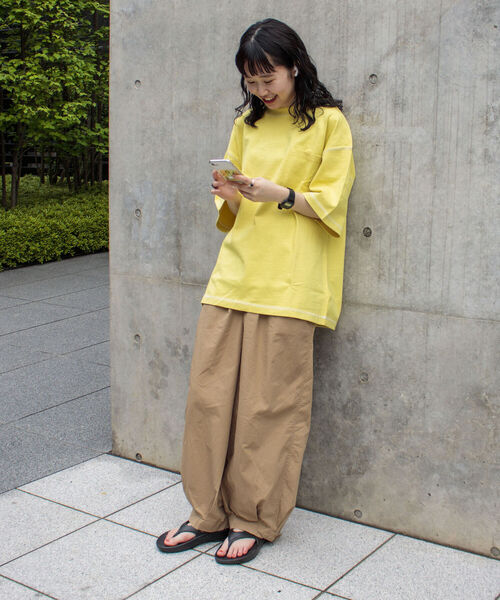 GLOSTER(グロスター)の「【GLOSTER/グロスター】コントラストステッチ ビッグTシャツ(Tシャツ/カットソー・メンズ・ホワイト/チャコールグレー/イエロー/アイボリー・MEDIUM/LARGE/X-LARGE)」の18枚目の写真
