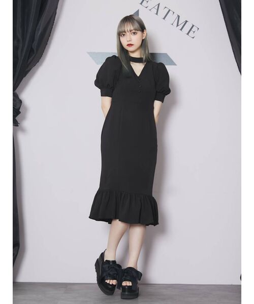 EATME(イートミー)の「BIGリボンプラットフォームサンダル(サンダル・レディース・ブラック/ベージュ・S/M/L)」の5枚目の写真