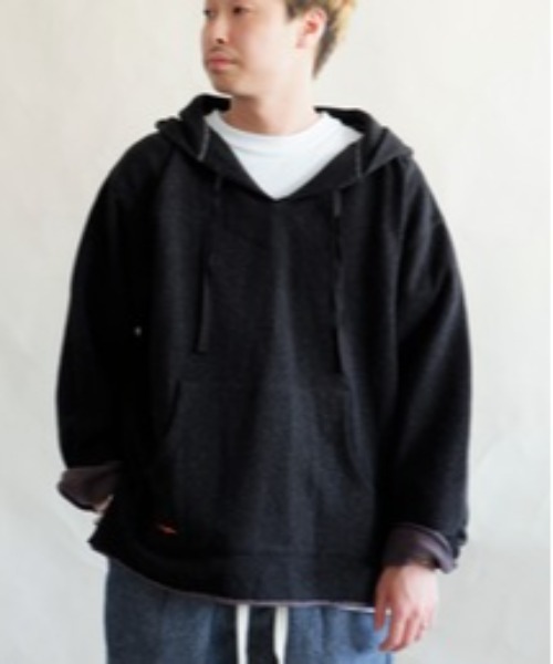 MANASTASH(マナスタッシュ)の「MANASTASH/マナスタッシュ WOOLLY BAJA HOODIE ウーリーバハフーディー 7113123(パーカー・メンズ・ブラック/グレー・LARGE/MEDIUM)」の2枚目の写真