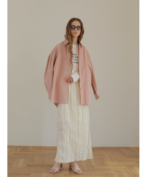 AMAIL（アマイル）の「Bulky cotton shirt（シャツ/ブラウス・レディース・ピンク/アイボリー/ベージュ・FREE）」の10枚目の写真